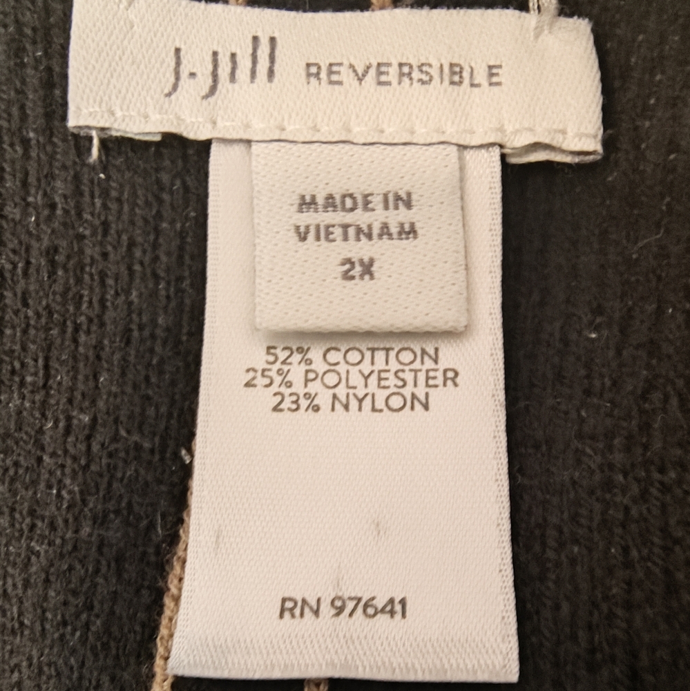 J.Jill Reversible Topper Coat 2X Pockets Minimalist Long - Picture 6 of 13